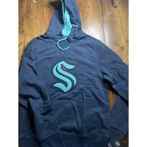 Seattle Kraken‎ Fanatics NHL Authentic Pro Hoodie Navy Blue Mens Medium NWT